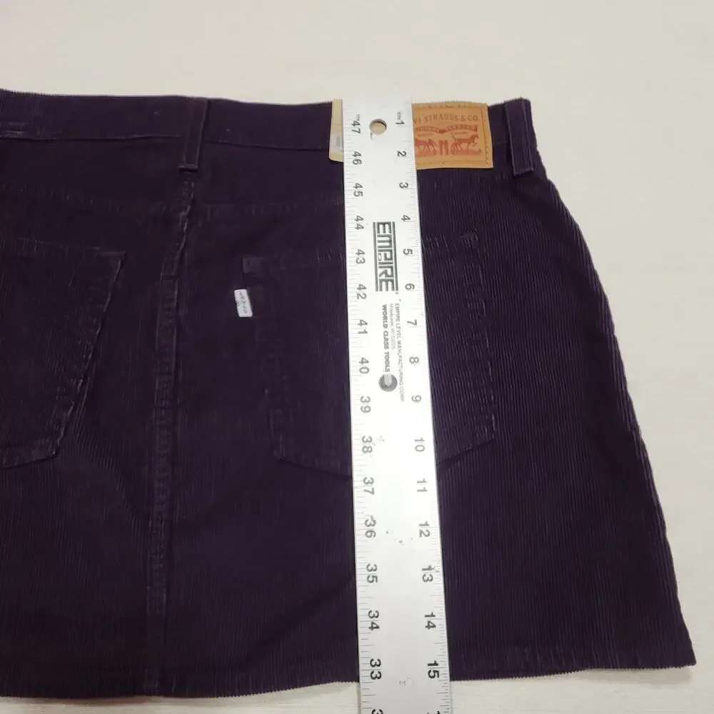 Levi's Icon corduroy skirt W33''x L15'' NWT-button fly - Picture 4 of 8